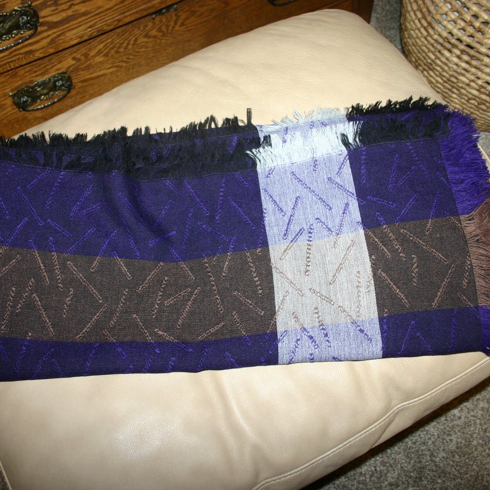 The Rack Purple Square Fringed Scarf - J-942